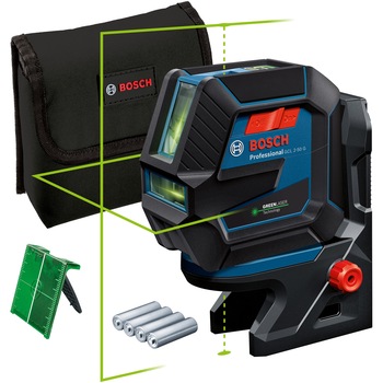 Nivela laser multifunctionala Bosch Professional 0601066M00, 50 m domeniu maxim lucru, ± 0.3 mm/m precizie lucru, ± 4° domeniu autonivelare, IP 64, husa, suport rotativ RM 10, placuta vizare laser, 4 baterii AA Nivela laser multifunctionala Bosch Professional 0601066M00, 50 m domeniu maxim lucru, ± 0.3 mm/m precizie lucru, ± 4° domeniu autonivelare, IP 64, husa, suport rotativ RM 10, placuta vizare laser, 4 baterii AA