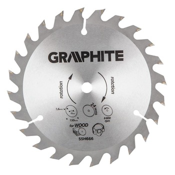 Disc circular vidia, 24 dinti, 150 mm, Graphite Disc circular vidia, 24 dinti, 150 mm, Graphite