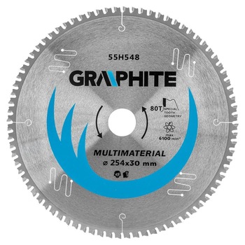 Disc circular vidia, multimaterial, 80 dinti, 254x30 mm, Graphite Disc circular vidia, multimaterial, 80 dinti, 254x30 mm, Graphite