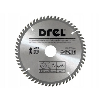 Disc circular vidia, 60 dinti, 180 mm, Drel Disc circular vidia, 60 dinti, 180 mm, Drel