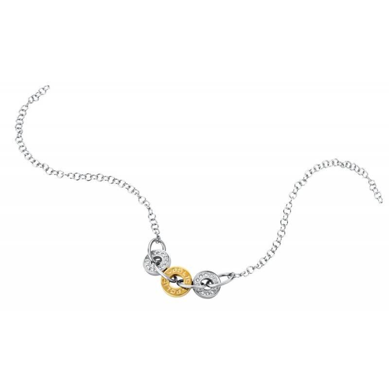 Colier Police PJ25747PSSG / 02, Otel inoxidabil/Zirconiu, Argintiu/Auriu