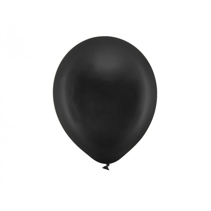 Set 10 Baloane Latex Negru Metalizat, 30 cm