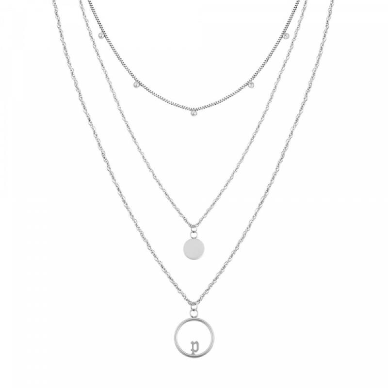 Colier Police Moraine PJ26499PSS / 01, Otel inoxidabil, Argintiu