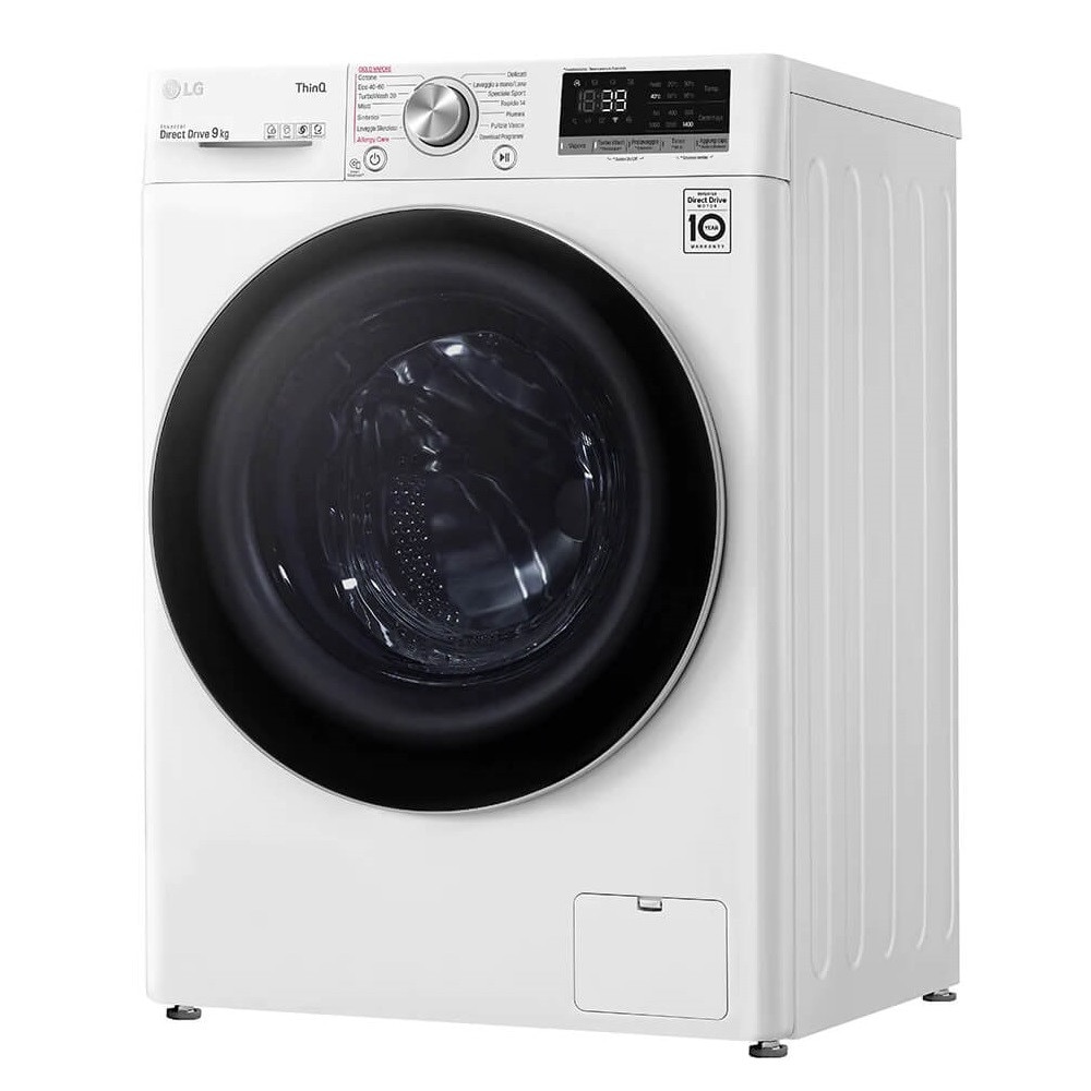 Masina de spalat rufe LG F4WV709S1E, Tehnologia AI DD™, TurboWash 360™, Steam, SmartThinQ™, 9 kg, Clasa A, 1400 rpm, Alba