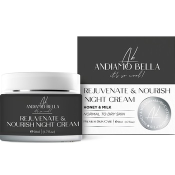 Crema Hidratanta De Noapte Andiamo Bella, Lapte Si Miere, Ten Normal/Uscat, 50ml Crema Hidratanta De Noapte Andiamo Bella, Lapte Si Miere, Ten Normal/Uscat, 50ml