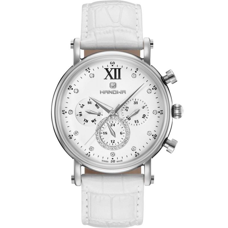 Ceas de dama Hanowa Tabea, Curea din Piele, Alb