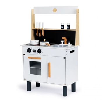Bucatarie din lemn pentru copii, accesorii, rafturi si dulapuri cu usi, plita cu indutie si chiuveta, 93 x 29 x 59 cm Bucatarie din lemn pentru copii, accesorii, rafturi si dulapuri cu usi, plita cu indutie si chiuveta, 93 x 29 x 59 cm