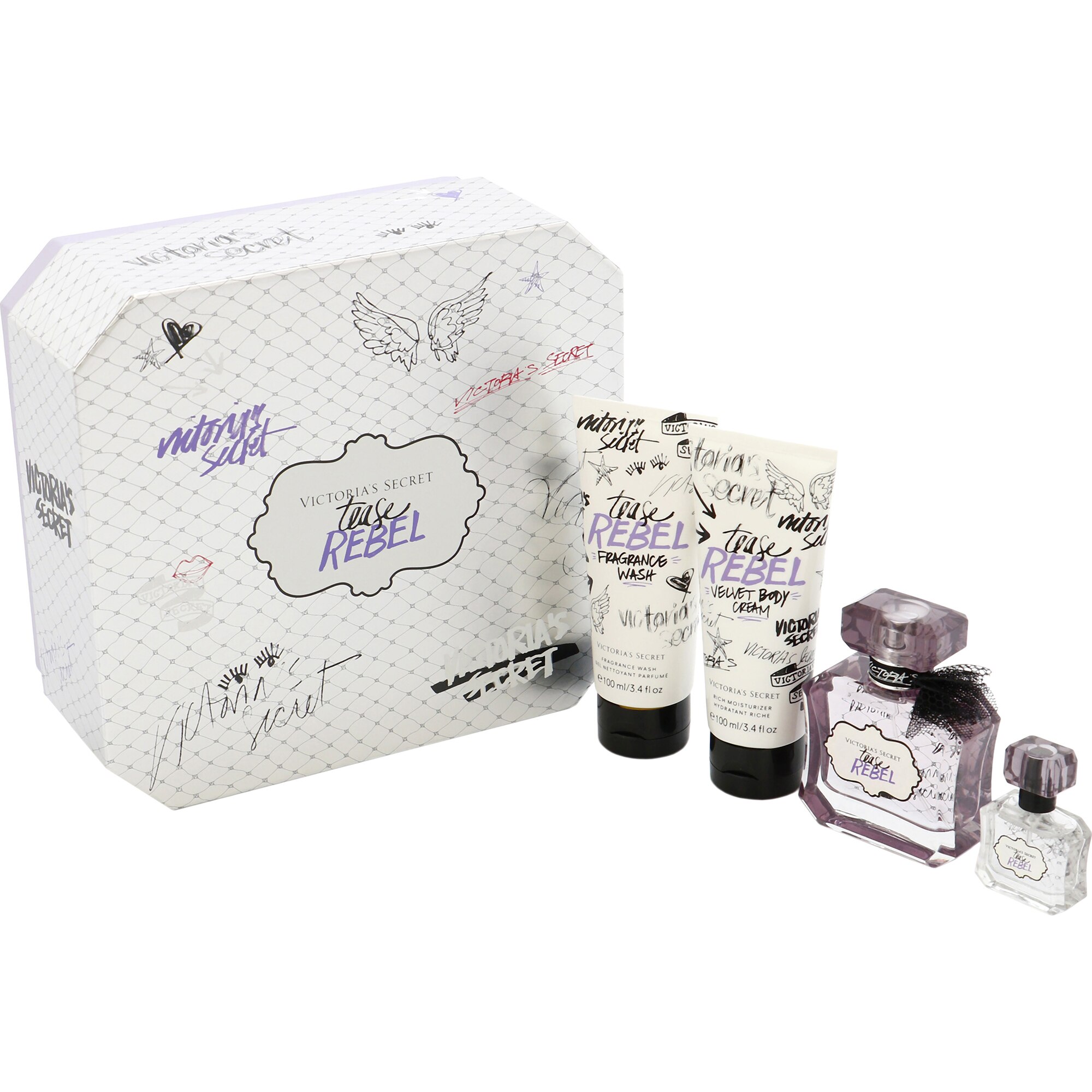 Set Victoria`s Secret, Tease Rebel, Femei: Apa de Parfum, 50 ml + Lotiune de corp, 100 ml