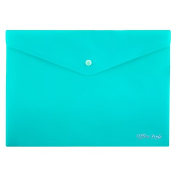 Mapa Zola®din plastic, cu un singur compartiment, turcoaz lucios, inchidere cu capsa, 33x24 cm Mapa Zola®din plastic, cu un singur compartiment, turcoaz lucios, inchidere cu capsa, 33x24 cm