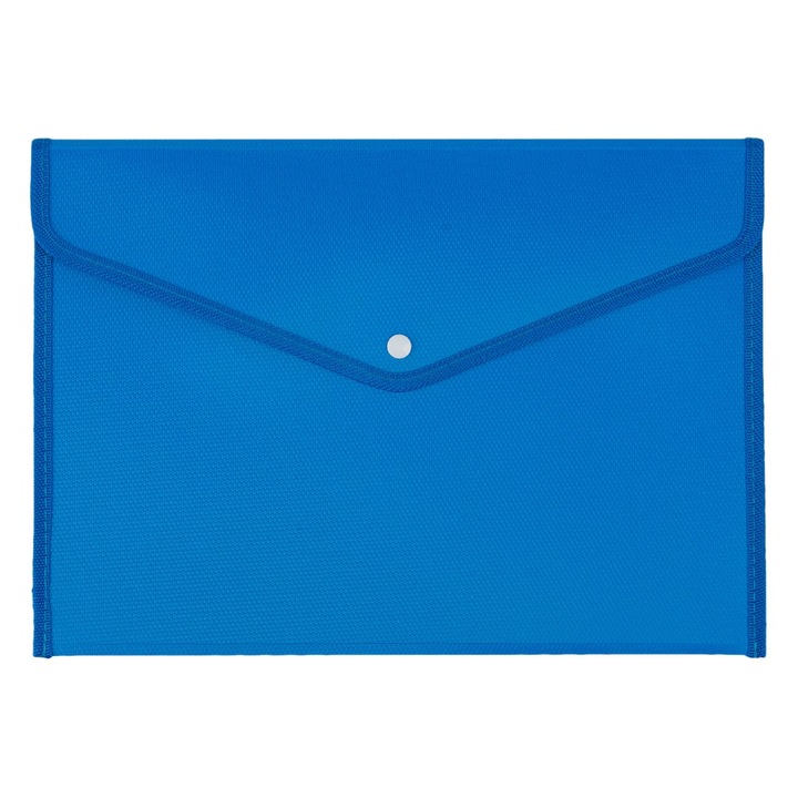 Mapa Documente cu Capsa, Plastic, Dimensiuni 37.5x26cm, Culoare Albastru