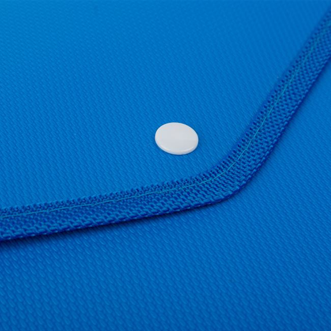 Mapa Zola®din plastic, cu un singur compartiment, inchidere cu capsa, albastru, 37.5x26x1 cm