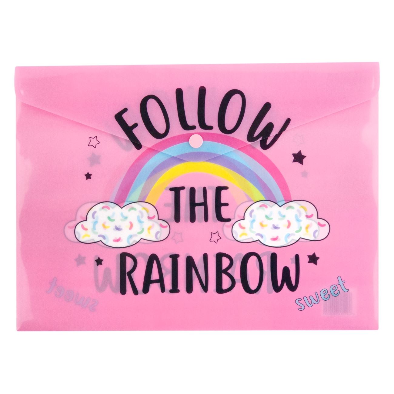 Mapa Zola®din plastic, model cu curcubeu, inchidere cu capsa, 33x24 cm