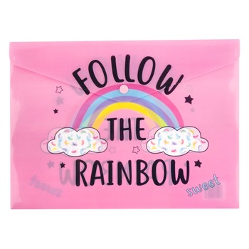 Mapa Zola®din plastic, model cu curcubeu, inchidere cu capsa, 33x24 cm Mapa Zola®din plastic, model cu curcubeu, inchidere cu capsa, 33x24 cm