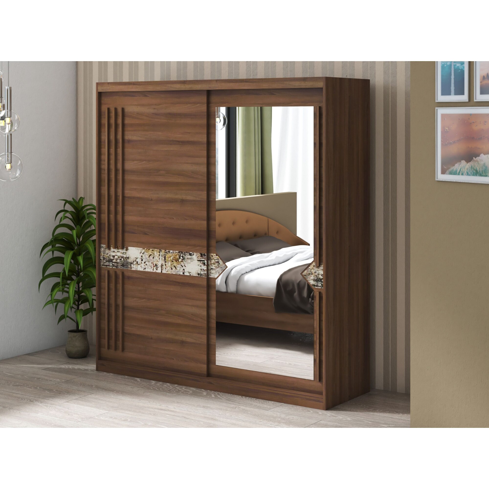 Dressing Atena AT-3, Nuc, 200x215x59 cm, Usi culisante