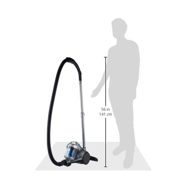 Aspirator cilindric fara sac AmazonBasics, 1.5L, 700 W, filtru hepa, Clasa A, Tub telescopic din metal, Black