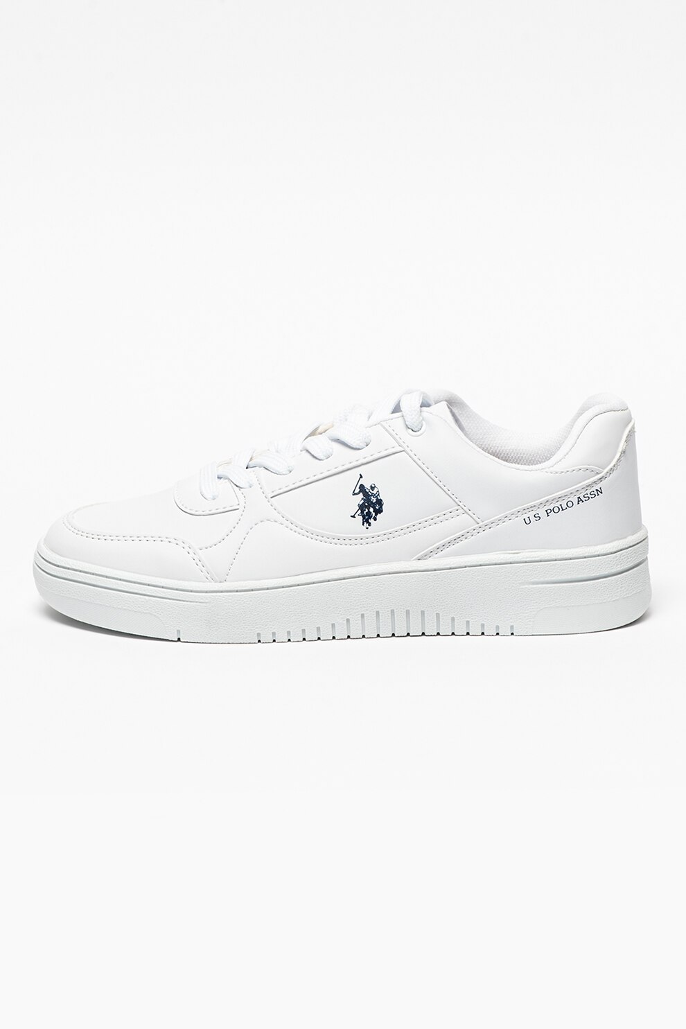 U.S. Polo Assn., Pantofi sport din piele ecologica Lee, Alb