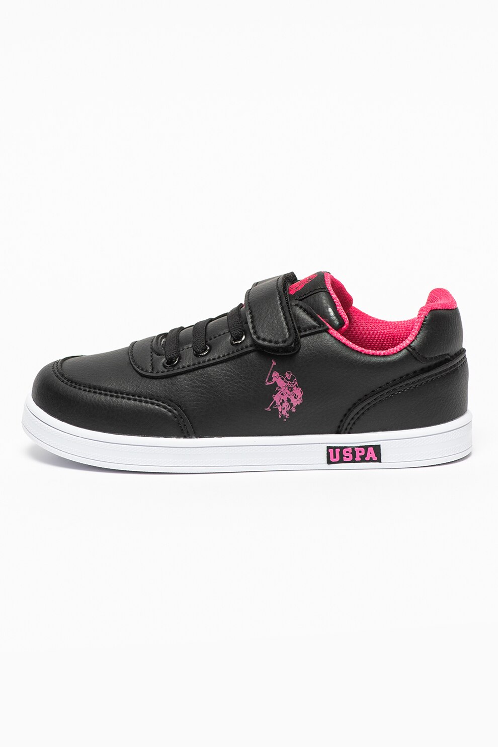 U.S. Polo Assn., Pantofi sport din piele ecologica Cameron, Negru