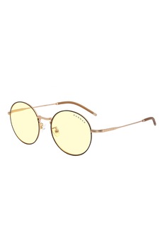 Gunnar, Ochelari rotunzi unisex din otel inoxidabil, Auriu/Negru, 51-18-145 Standard Gunnar, Ochelari rotunzi unisex din otel inoxidabil, Auriu/Negru, 51-18-145 Standard