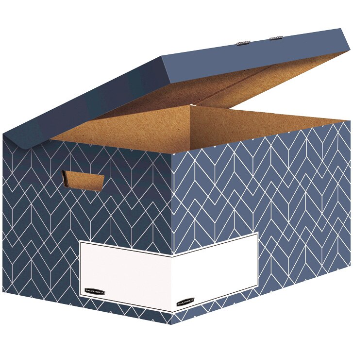 Cutie depozitare Fellowes cu capac rabatabil Dècor, albastru petrol