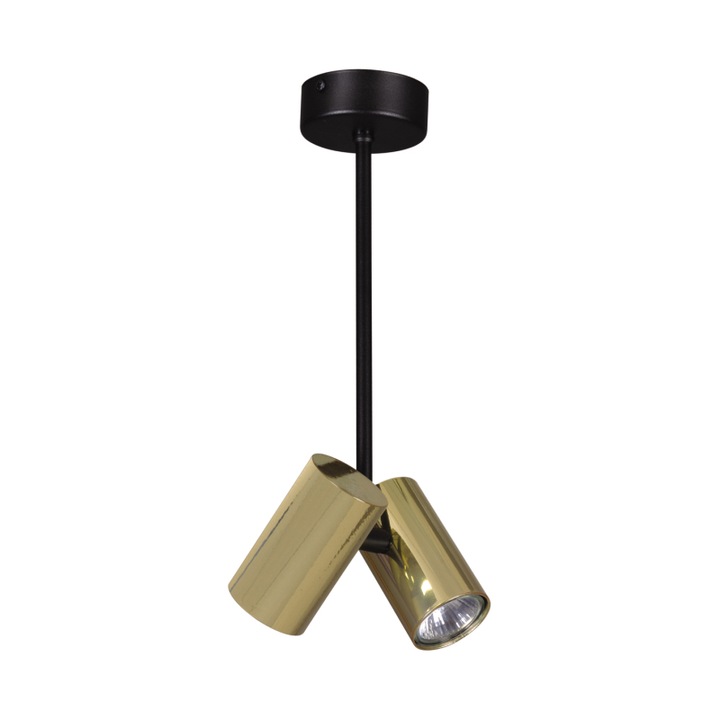 Spot K-4836 HORIN,Negru/Auriu, cu 2 surse de iluminare,GU10