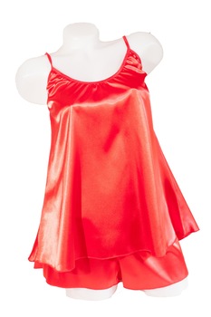 Pijama dama doua piese, imprimeu uni, satin soft rosu, ROUGE, BLD by Exclusive Pijama dama doua piese, imprimeu uni, satin soft rosu, ROUGE, BLD by Exclusive