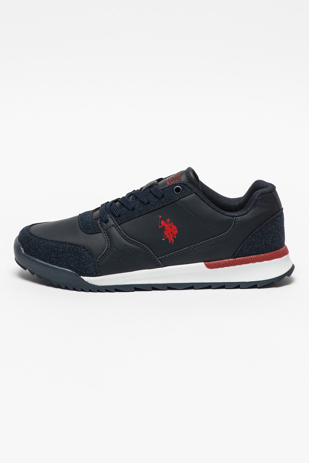 U.S. Polo Assn., Pantofi sport de piele ecologica Sushi, Bleumarin/ Bleumarin inchis