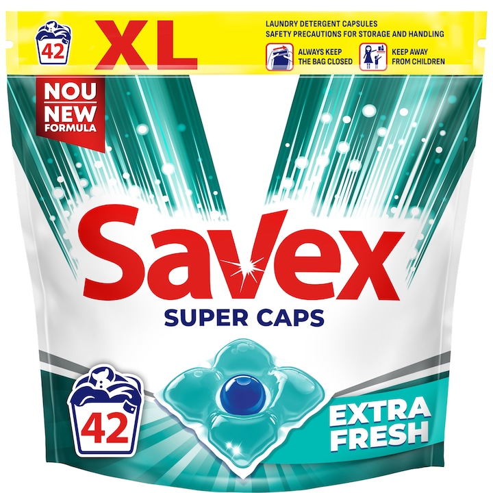 Detergent Savex Super Caps Extra Fresh, 42 spalari