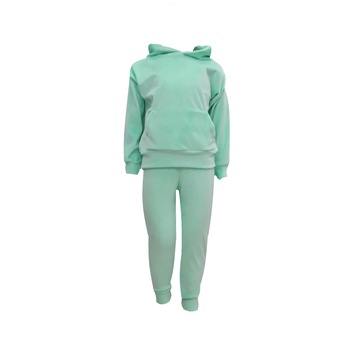 Compleu copii din catifea, doua piese, Vernil deschis Compleu copii din catifea, doua piese, Vernil deschis