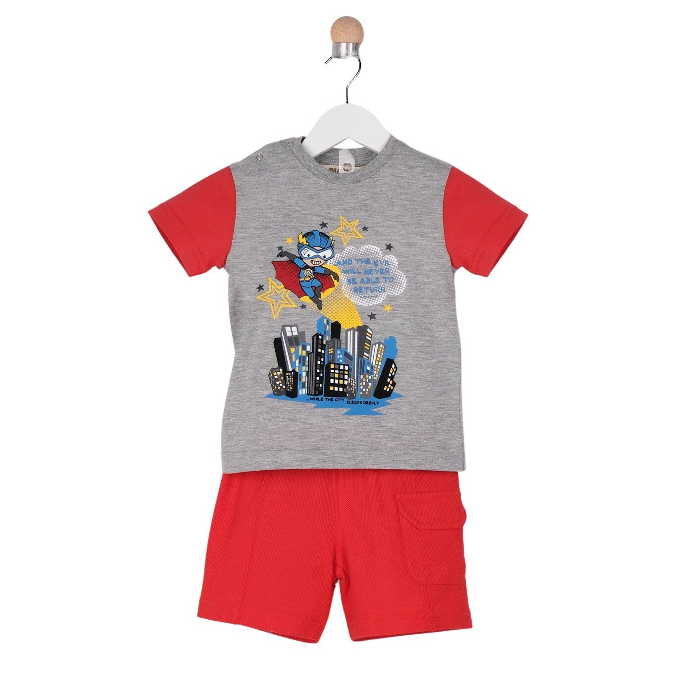 Set 2 piese pentru baieti, culoare rosie 1377