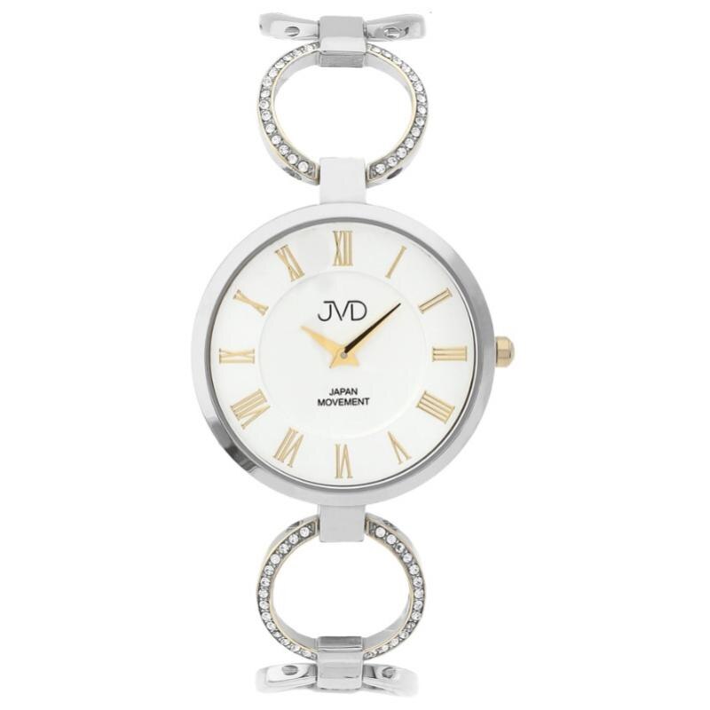 Ceas de dama JVD JC002.2, Cifre Romane de Aur, Argintiu