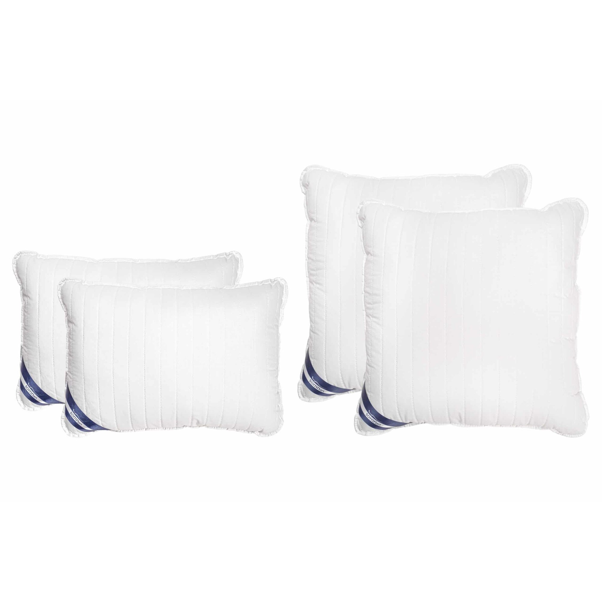 Set 4 Perne Somnart Policotton, 2 perne 50x70, 2 perne 70x70, alb