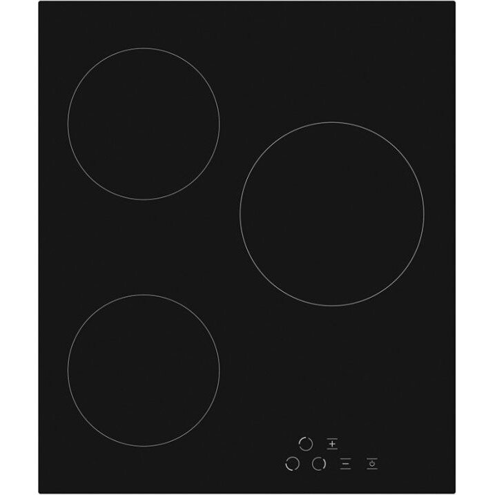 Plita Electrica Vitroceramica MPM-45-VCB-21, Ceramica, 3 zone de gatit, 43,7 cm, Negru