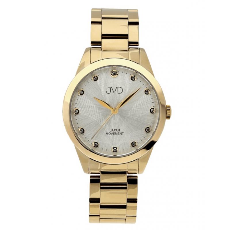 Ceas de dama JVD JC052.2, Indici de Cristal, Auriu