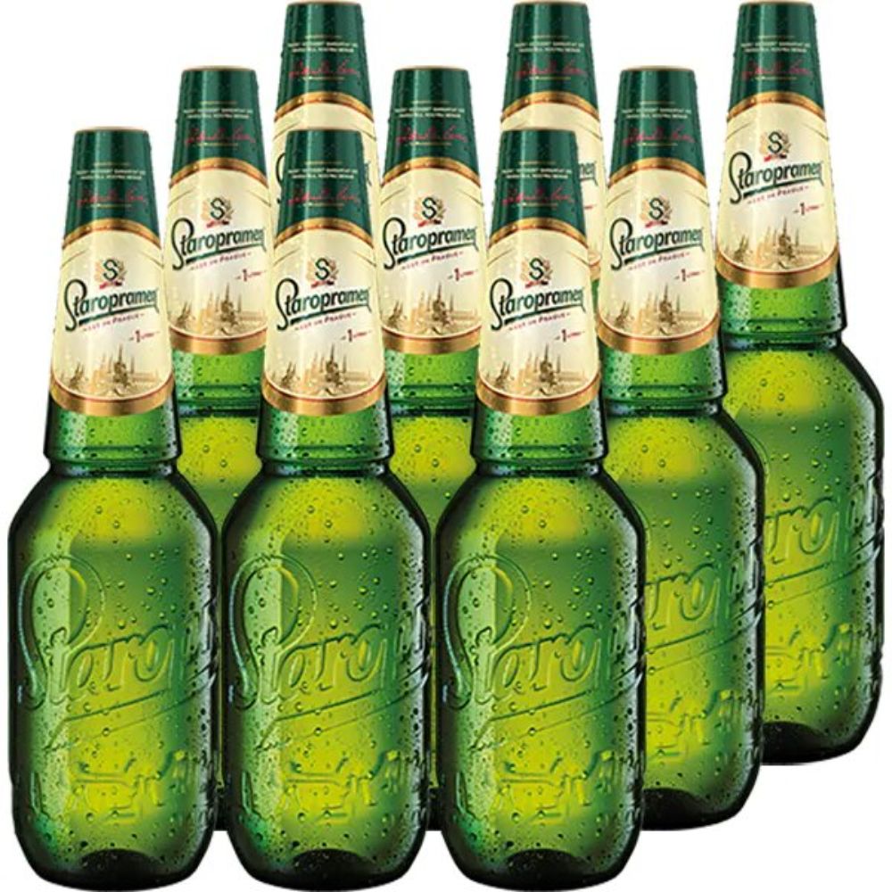 Set 9 Buc Bere Blonda Staropramen 1 L, PET