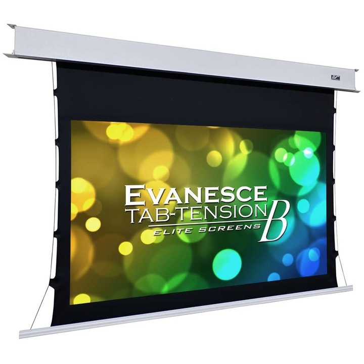 Ecran proiectie electric, EliteScreens Evanesce Tab-Tension B, 265.7 x 149 cm, incastrabil in tavan, Tensionat,16:9
