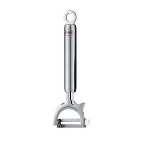 Accesoriu pentru curatat fructe si legume, Rösle, otel inoxidabil, maner ergonomic, lama mobila, usor de folosit, inox