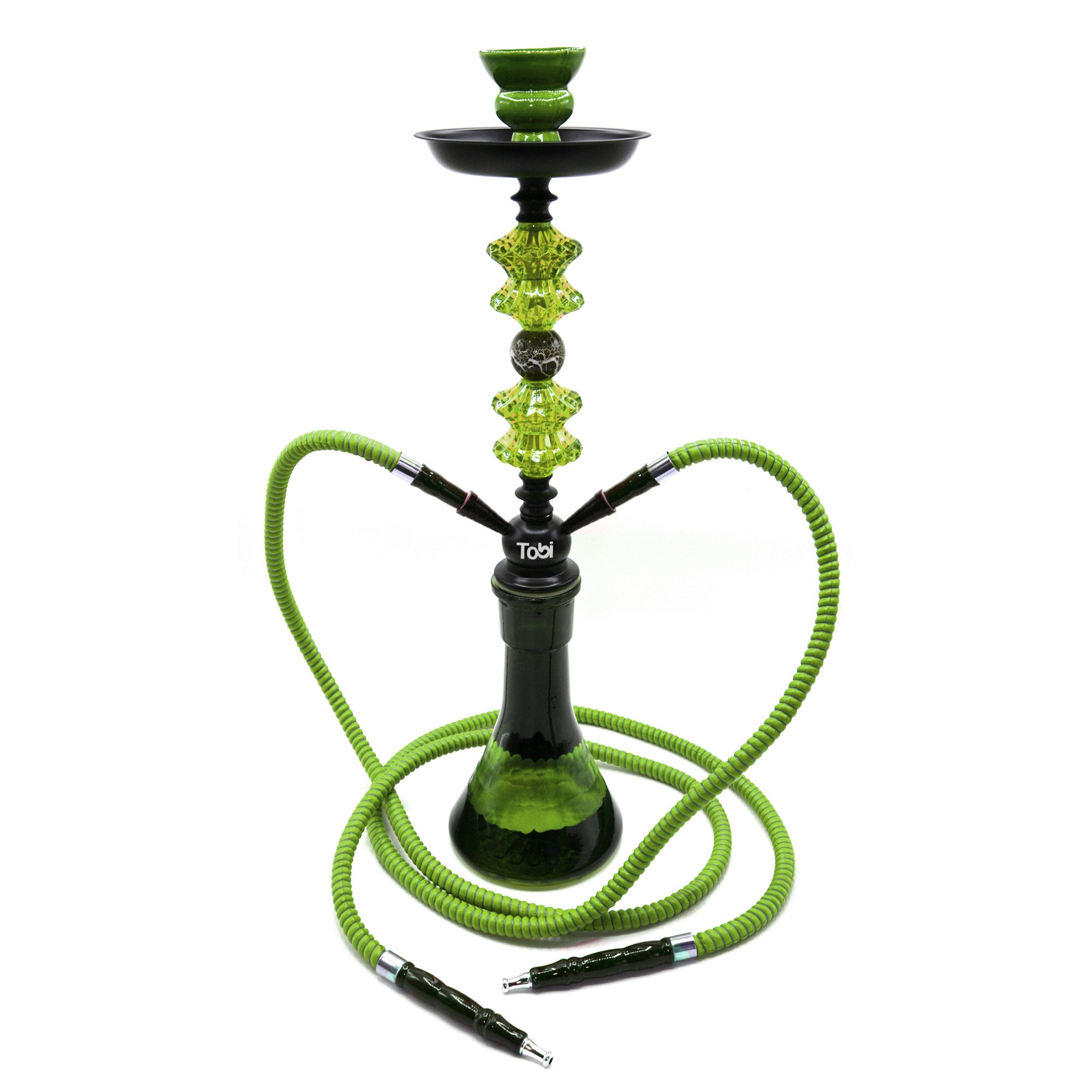 Narghilea Tobi, Agrod, 2 furtunuri, Verde, 54 cm