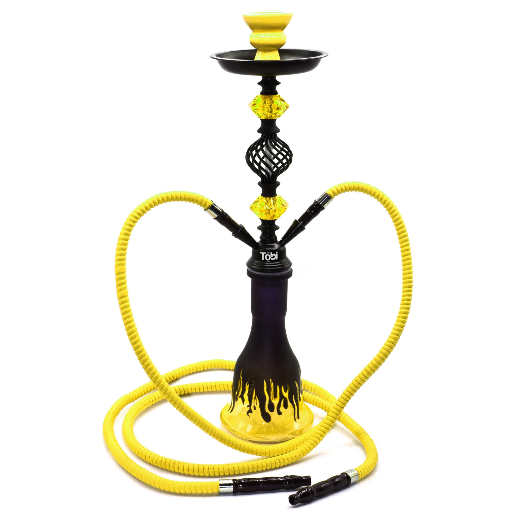Narghilea Tobi, Jabal, 2 furtunuri, Galben, 53 cm