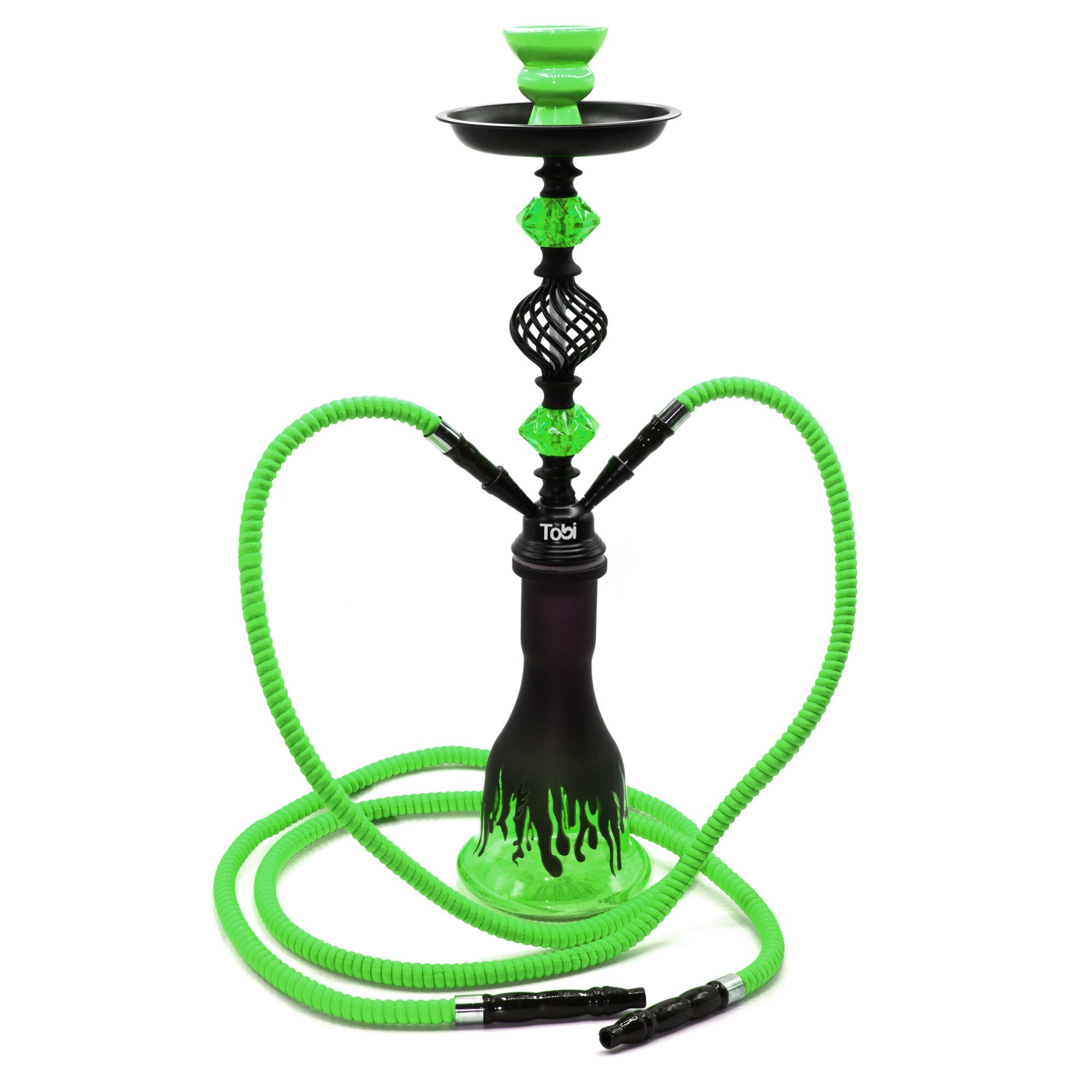 Narghilea Tobi, Jabal, 2 furtunuri, Verde, 53 cm