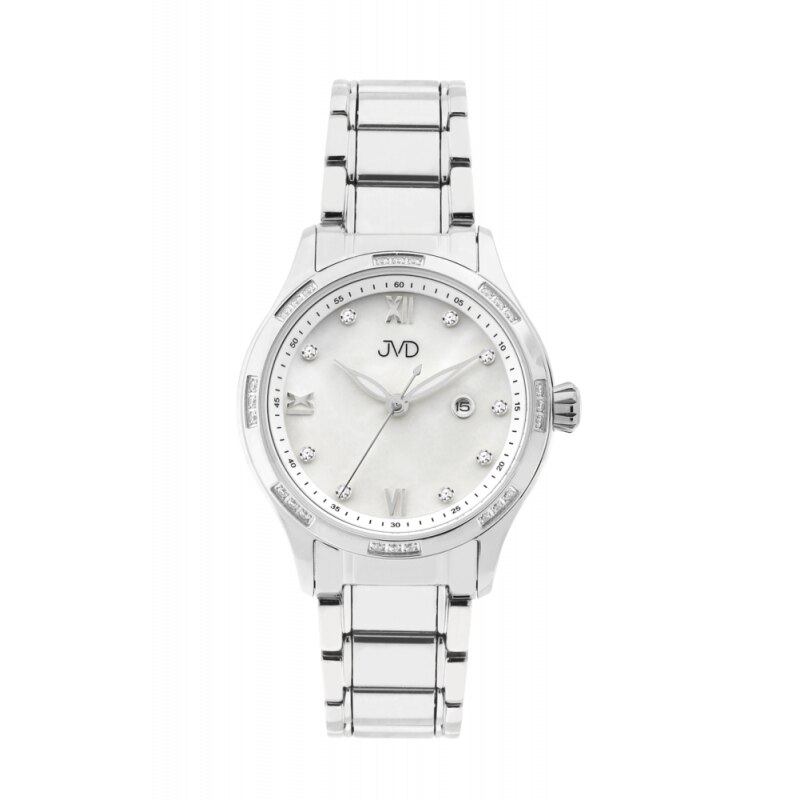 Ceas de dama JVD JG1012.1, Cristale, Argintiu