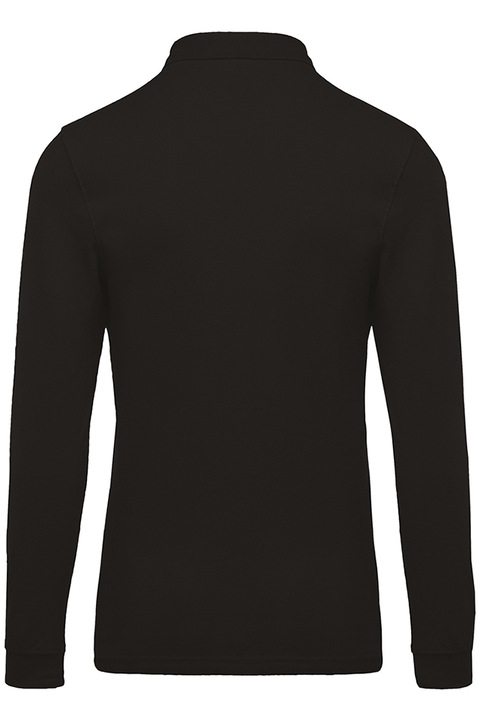 Tricou polo barbati, maneca lunga, bumbac 100%, Kariban Pique K256, Negru