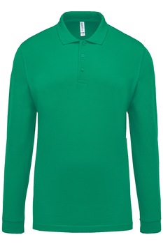 Tricou polo barbati, maneca lunga, bumbac 100%, Kariban Pique K256, Verde Kelly Tricou polo barbati, maneca lunga, bumbac 100%, Kariban Pique K256, Verde Kelly
