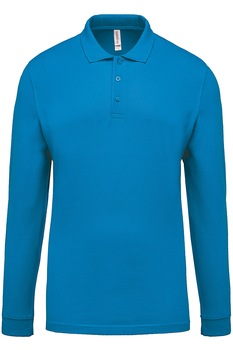 Tricou polo barbati, maneca lunga, bumbac 100%, Kariban Pique K256, Tropical Blue Tricou polo barbati, maneca lunga, bumbac 100%, Kariban Pique K256, Tropical Blue