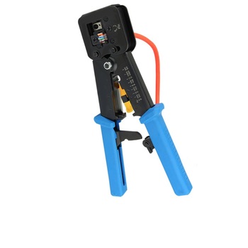 Cleste profesional LanKATT pentru sertizare mufe Pass Through sertizat modular RJ45 / RJ11 / RJ12, taiat/dezizolat cablu si sertizat conectori Pass Through Cleste profesional LanKATT pentru sertizare mufe Pass Through sertizat modular RJ45 / RJ11 / RJ12, taiat/dezizolat cablu si sertizat conectori Pass Through