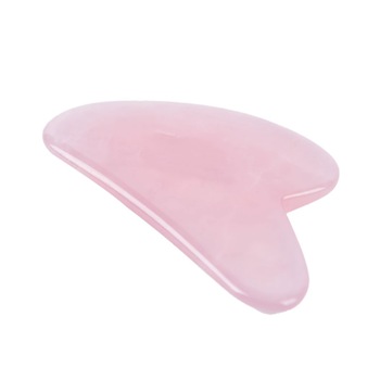 Piatra Gua sha pentru Masaj, din Cuart Roz, 2 Curburi, Forma Inima, 8 cm Piatra Gua sha pentru Masaj, din Cuart Roz, 2 Curburi, Forma Inima, 8 cm