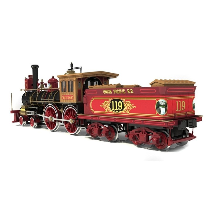 Locomotiva de Construit OcCre Rogers 119, 1:32, Rosu/Negru, 50.2 x 14.5 x 8.7 cm