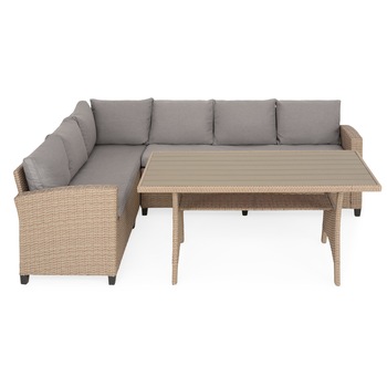 Coltar 3 piese cu spatiu pentru depozitare gradina/terasa Maison Mex BAXTER 236x179x73 natur/bej Coltar 3 piese cu spatiu pentru depozitare gradina/terasa Maison Mex BAXTER 236x179x73 natur/bej