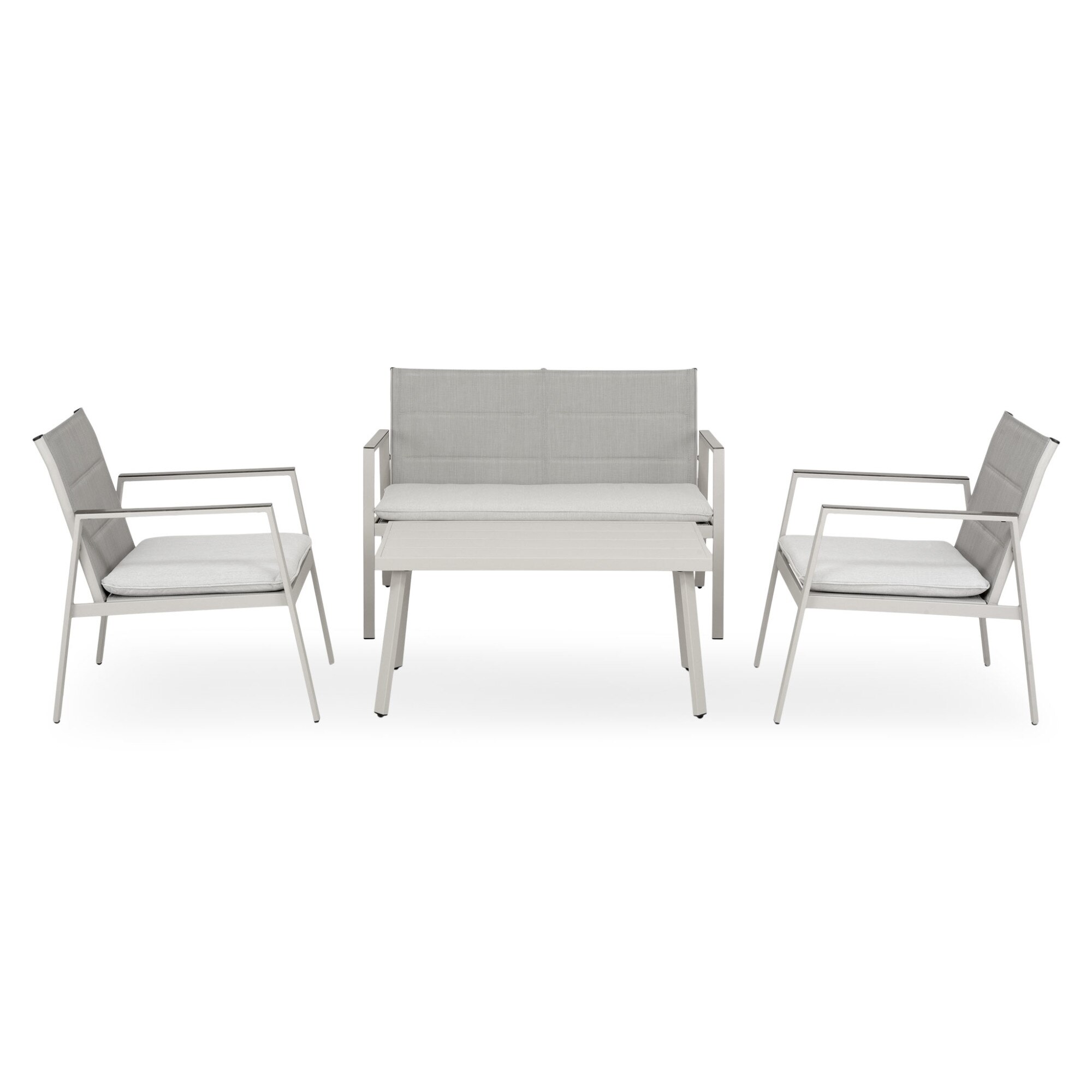 Set mobilier gradina/terasa 2 fotolii, canapea si masuta Maison Mex CRYSTAL gri 115x73x79