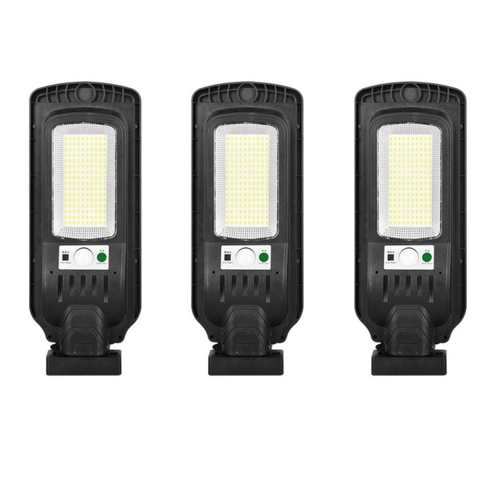 3 db napelemes utcai lámpa készlet, 160 x SMD LED, 3 üzemmód, ON/OFF gomb, 360°-os forgatás, távirányítóval, T-160B K KATHODE