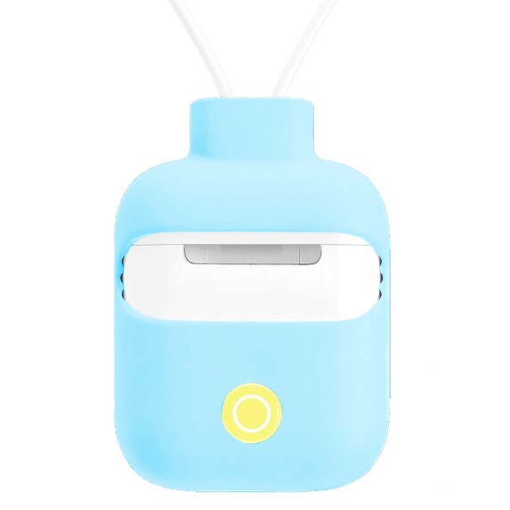 Carcasa din silicon pentru gat pentru Apple Airpods si Apple Airpods 2 cu carcasa pentru incarcare fara fir, SwitchEasy ColorBuddy AirPods, albastru deschis